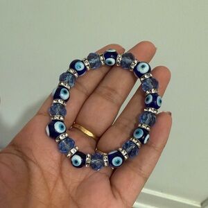 Blue Evil Eye Beaded Bracelet